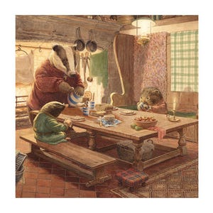 Du vent dans les saules - Badger's Kitchen - Chris Dunn - Carte toutes occasions vierge