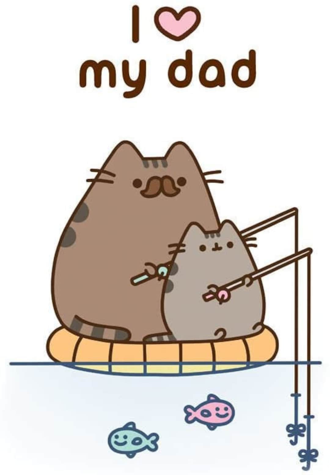Pusheen The Cat I Love My Dad Blank Fathers Day Etsy Finland