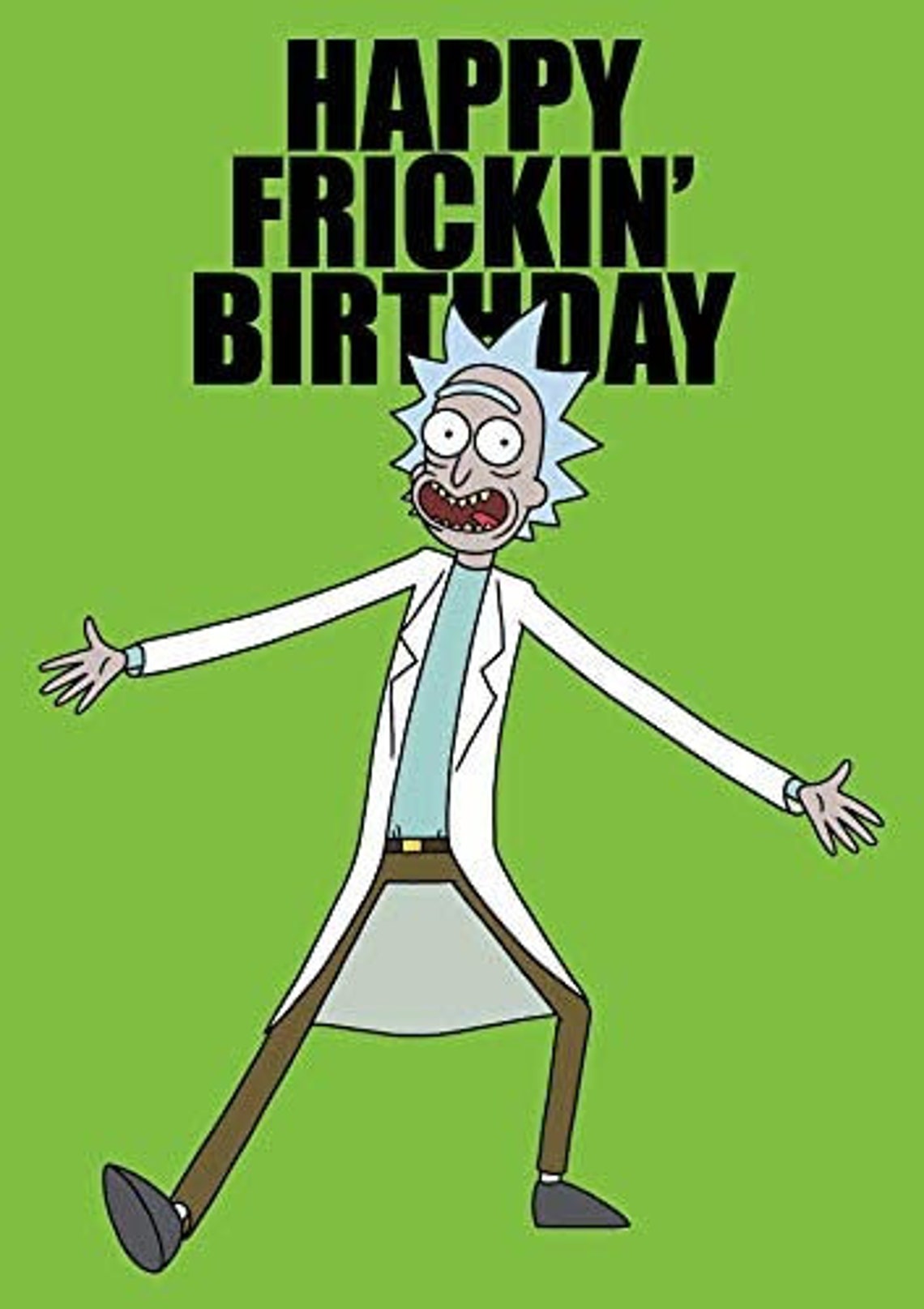 Rick &amp; Morty Blank Birthday Card Hapoopy Frickin' - Etsy