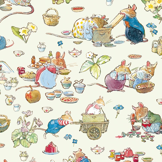 Brambly Hedge Gift Wrap - 1 Folded Sheet of Wrapping Paper - Spring Picnic