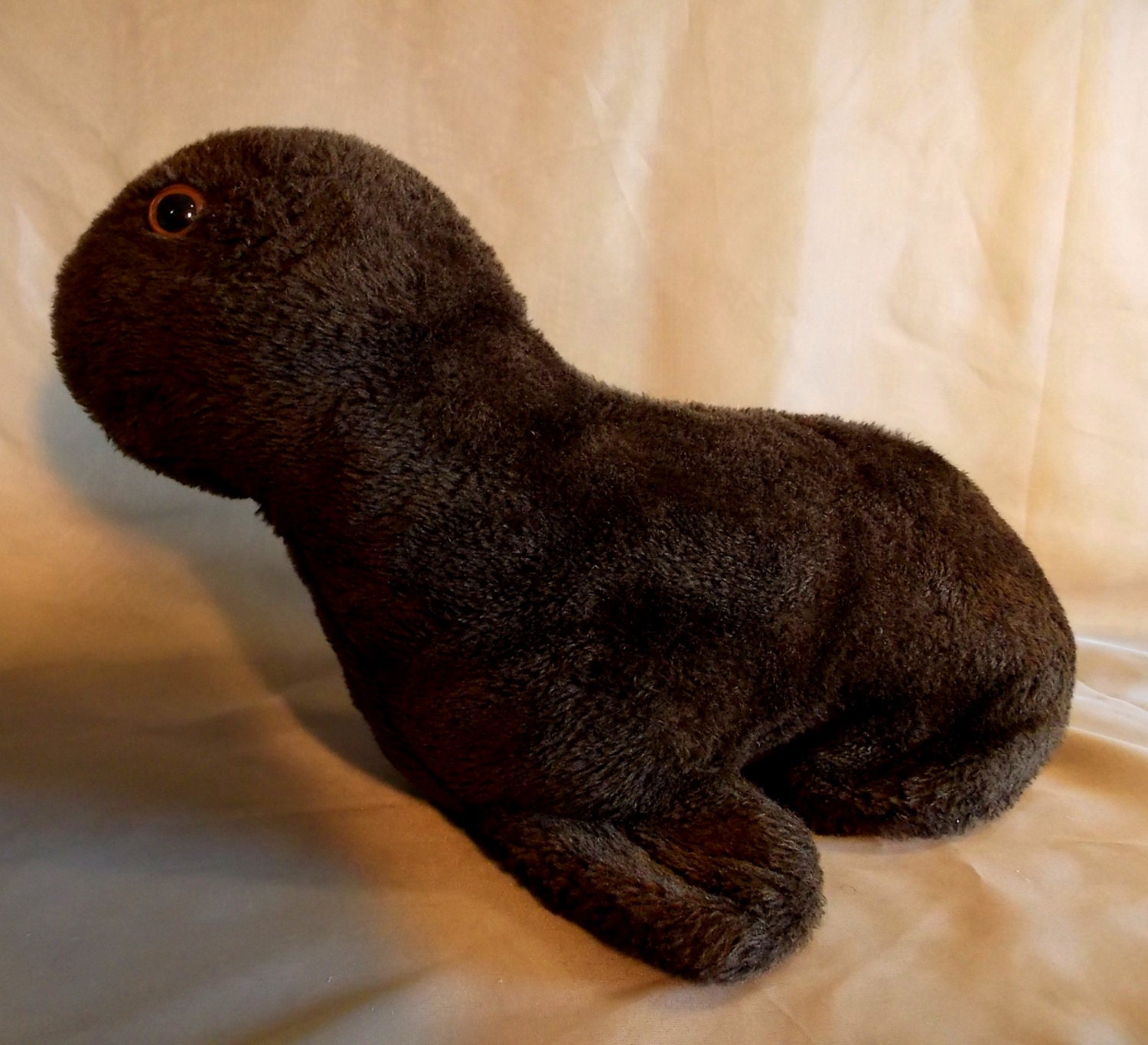 Dark Brown Plush Seal Stuffed Animal 1960s 1970s Etsy