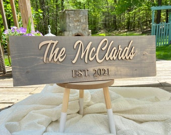 Wedding Gift | Family Name Sign | Bridal Shower Gift | Personalized Wedding Gift | Established Sign | Last Name Sign | Wedding Sign