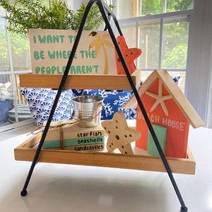 HUGE Beach Tiered Tray Bundle | Wooden Starfish | Tiered Tray Decor | Coastal Decor | Beach House Decor
