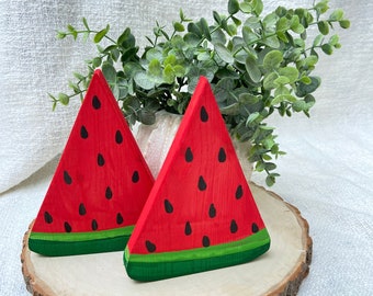 Watermelon Decor | Summer tiered tray decor | Set of 2 wooden watermelon slices | Summer Decor | Fruit Decor | Watermelon Wood Slices