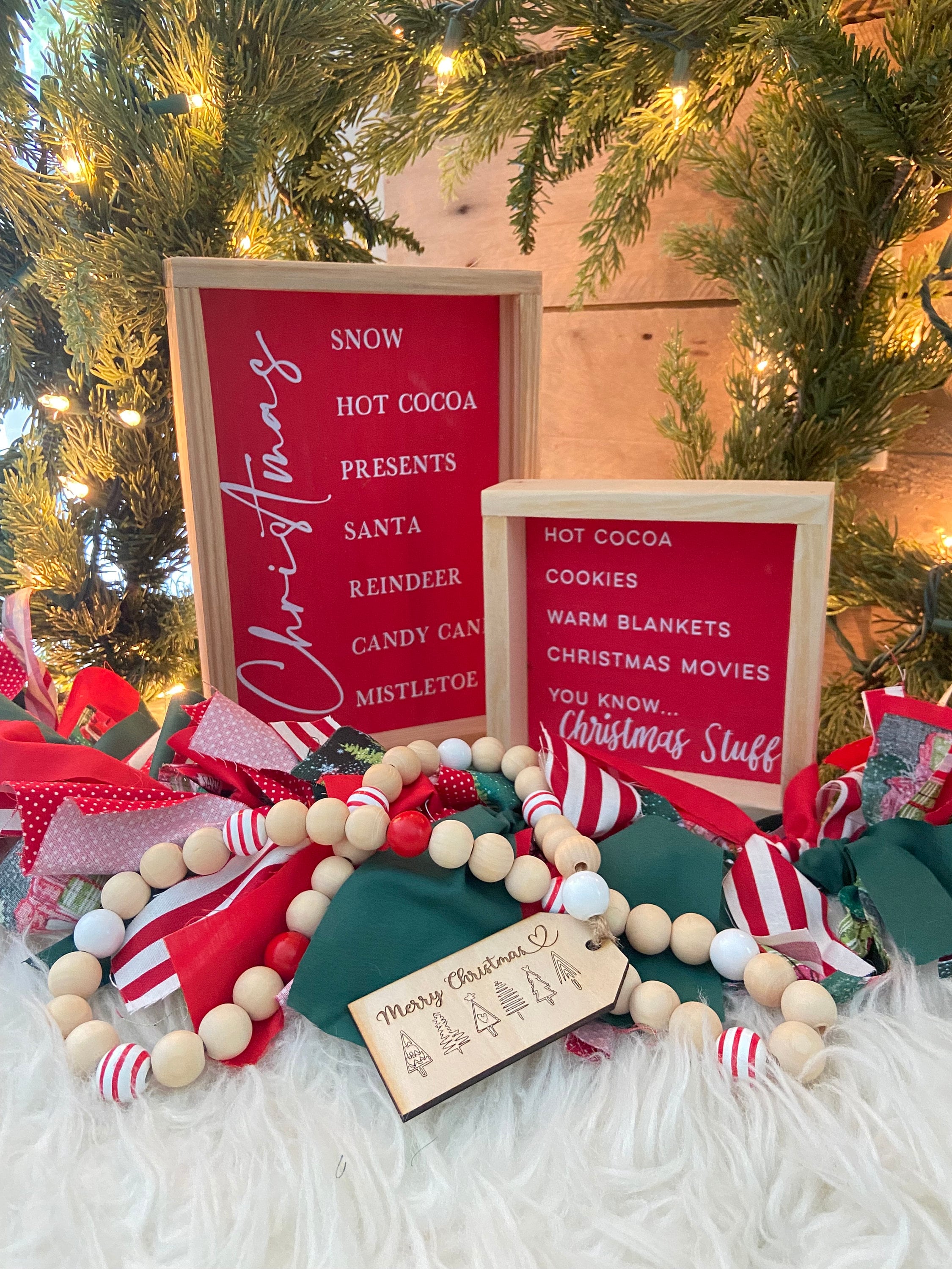 Handmade Christmas Sign: Red & White Holiday Favorites Decor - Etsy
