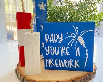 Patriotic Decor | Baby you’re a firework bundle | 4th of July Decor | Tiered tray decor | Firework Decor | Farmhouse Decor | Fireworks