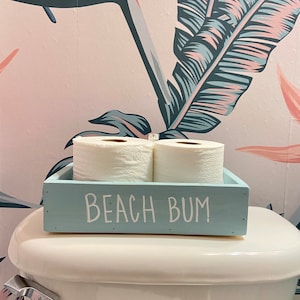 Beach Bum Toilet Paper Box | Toilet Paper Storage | Farmhouse Bathroom Decor | Beach Bathroom Decor | Coastal Bathroom Decor | Beach Bum