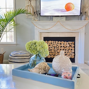Blue Coffee Table Tray, Coffee Tray, Serving Tray, Coastal Decor , Beach House Decor , Coastal Style , Coastal Inspired Decor FREE SHIPPING!