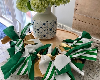 St. Patrick’s Day decor | Tiered Tray Mini Rag Garland  | Green and Gold Garland | Irish Decor | Lucky Decor