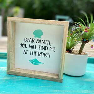 Coastal Christmas Sign: Reclaimed Wood Beach House Decor (6x6)