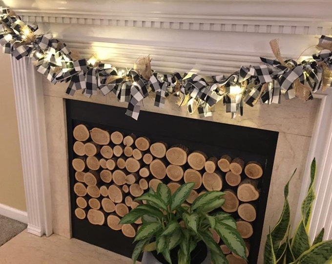 Buffalo Plaid Garland Mantel Decoration Mantle Garland Etsy