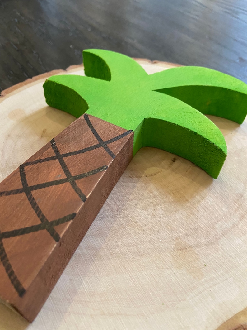 Wooden Palm Tree Beach Decor Beach Tiered Tray Decor Etsy