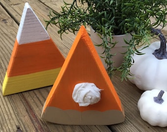 Fall tiered tray decor| Set of 2 wooden Pumpkin Pie & Candy Corn slices | Fall Decor  | Halloween Decor | Pumpkin Decor | Fall Bundle |