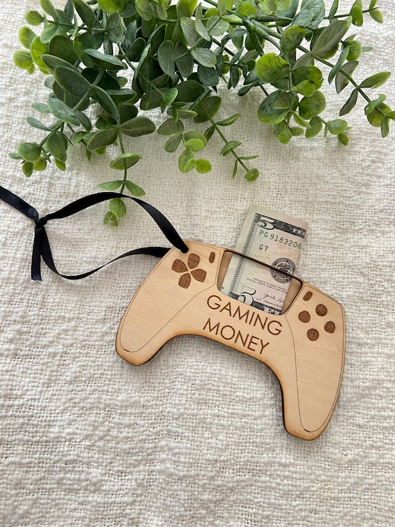 Laser Engraved Gaming Money Holder | Gamer Cash Gift | Teen Tween Kids Christmas Birthday Gift | Stocking Stuffer | Teen boy gift