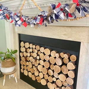 Patriotic Decor | Red White and Blue Decor | 4th of July Decor | Patriotic Mantel Decor | Rag Garland | Americana Decor
