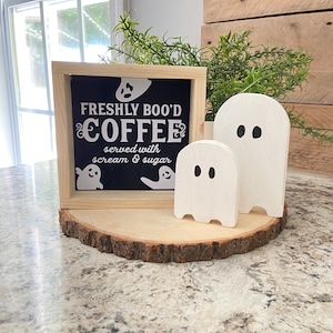 Halloween Coffee Bar | Halloween Coffee Decor | Halloween Coffee Bar | Halloween Decor | Halloween Sign | Coffee Bar Decor | Wooden Ghosts