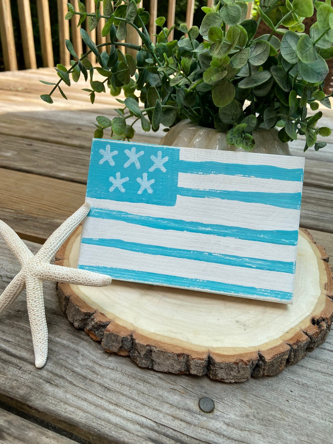 Pacific Rim Flags Decor Coastal American Flag Decor: Tiered Tray Patriotic Sign (4x6) - Etsy