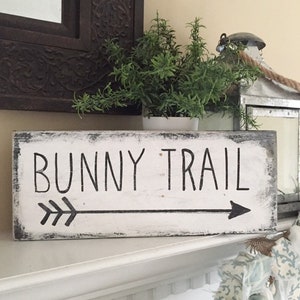 Bunny Trail Farmhouse Sign Rae Dunn Inspired Easter Decor