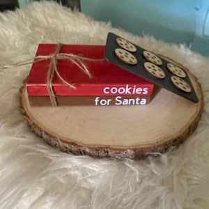 Cookies for Santa Book Stack: Faux Cookie Sheet Christmas Decor