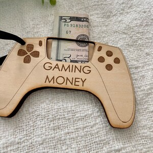 Laser Engraved Gaming Money Holder | Gamer Cash Gift | Teen Tween Kids Christmas Birthday Gift | Stocking Stuffer | Teen boy gift image 3