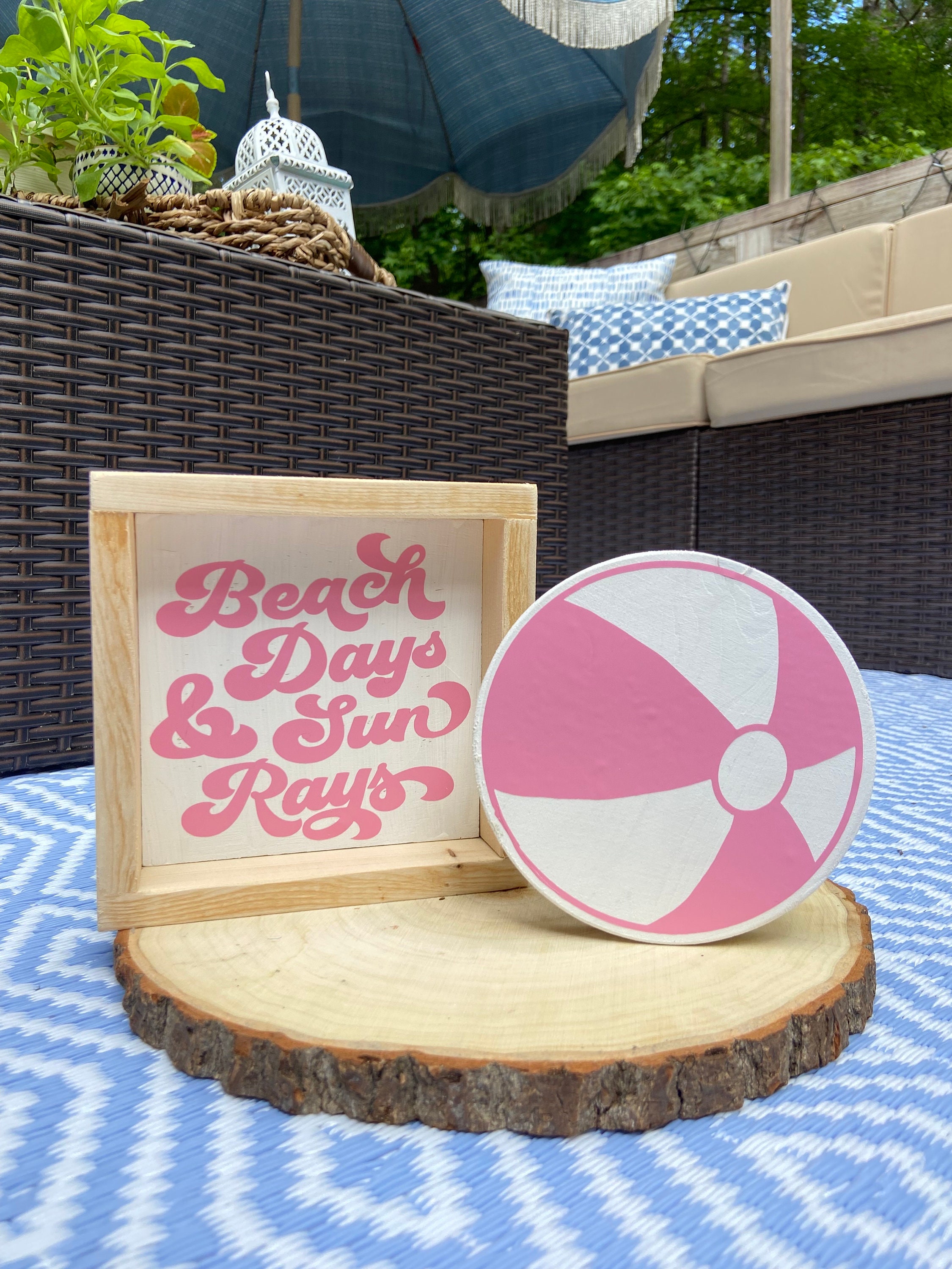 Pink Beach Days & Sun Rays Sign: Coastal Summer Decor - Etsy