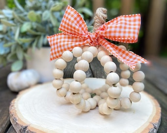 Wooden Bead Pumpkin | Wood Bead Pumpkin | Fall Decor | Farmhouse Fall Decor | Boho Fall Decor | Wood Bead Decor | Coastal Fall Decor | Boho