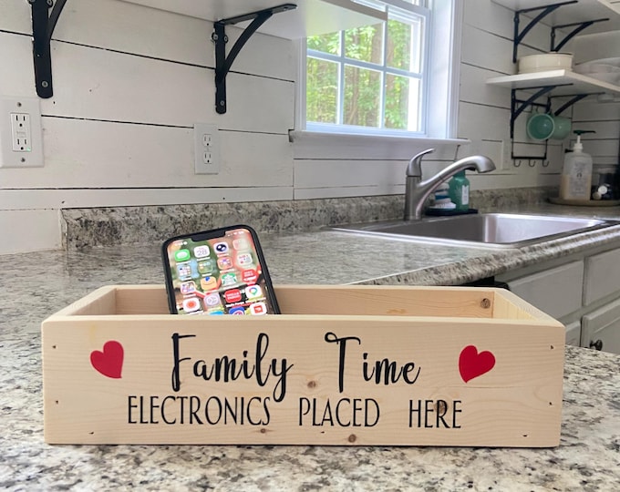 Reclaimed Wood Family Time Box: Screen-Free Electronics Storage