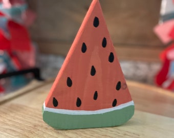 Watermelon Decor | Wooden watermelon slice | Summer Decor, Watermelon Tiered Tray | Fruit Decor | Watermelon Wood Slice