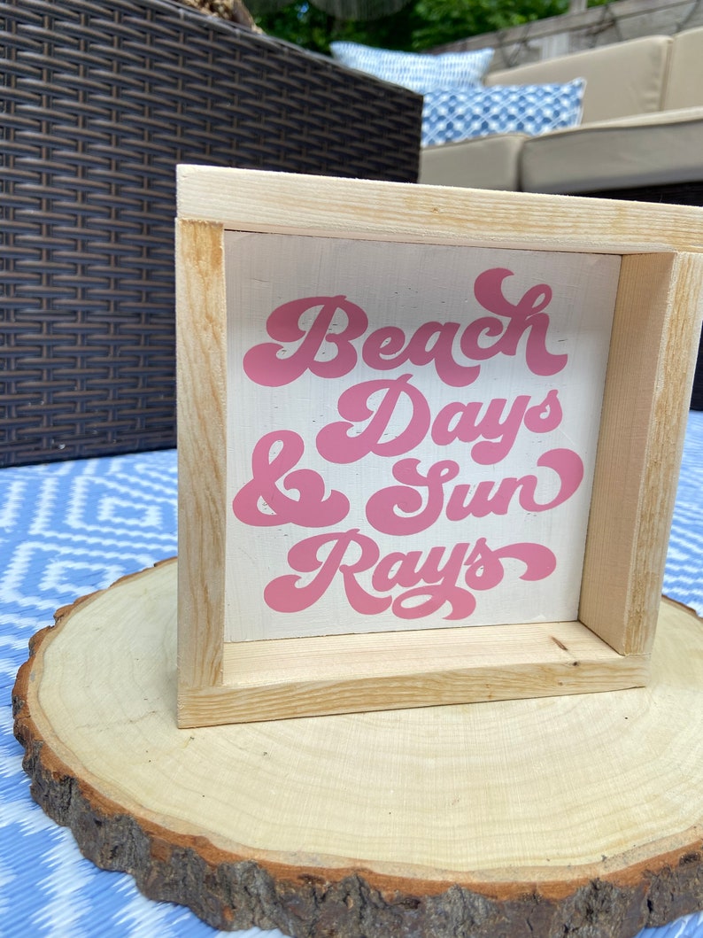 Pink Beach Days & Sun Rays Sign: Coastal Summer Decor - Etsy