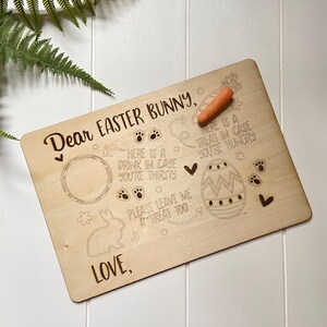 Personalized Easter Bunny Treat Board: Laser Engraved Wood Tray