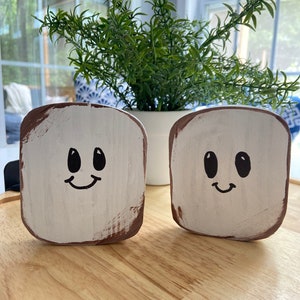 Smores Decor  | Set of 2 wooden Marshmallows | Wooden Marshmallows | Smores Bar  | S’mores | Smores Tiered Tray Decor