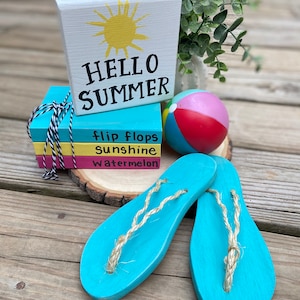 Summer Tiered Tray Decor | Summer Decor | Watermelon Decor | Flip flops | Summer Tiered Tray Bundle | Sunshine Decor