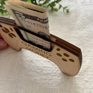 Laser Engraved Gaming Money Holder | Gamer Cash Gift | Teen Tween Kids Christmas Birthday Gift | Stocking Stuffer | Teen boy gift image 9