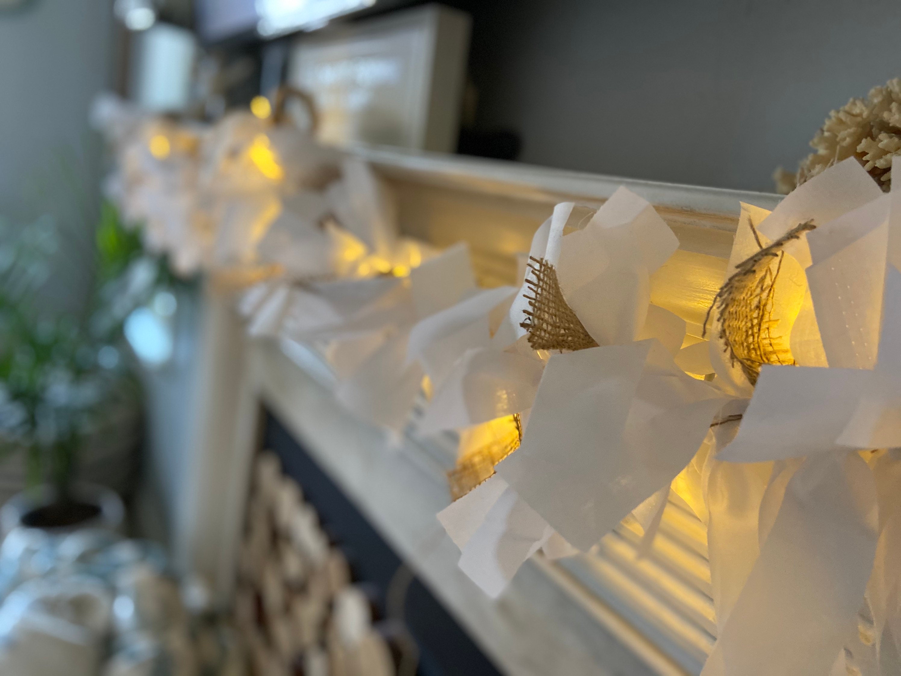 Lighted Rag Garland Christmas Garland With Lights Light up Etsy