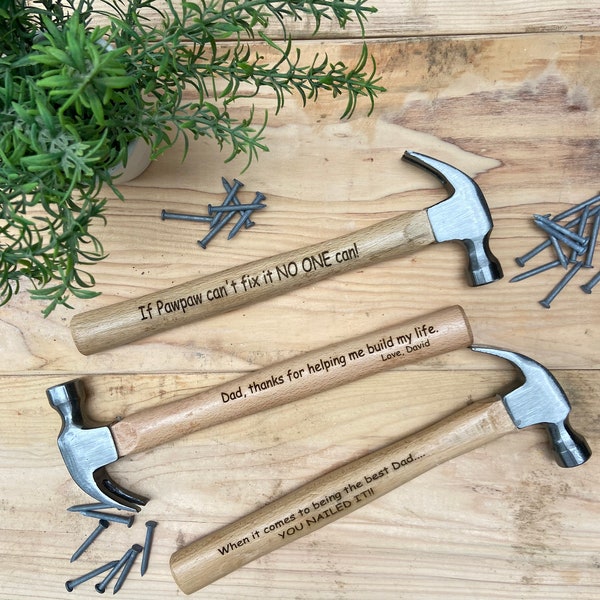 Personalized Wooden Hammer | Fathers Day gift | Gifts for Men | Groomsmen Gift | Birthday gift for men | Father of the Bride Gift | Men gift