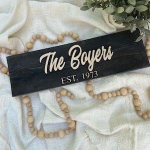 Family Name Sign | Established Sign | Anniversary Gift | Housewarming Gift | Wedding Gift | FREE SHIPPING | Personalized Family Sign