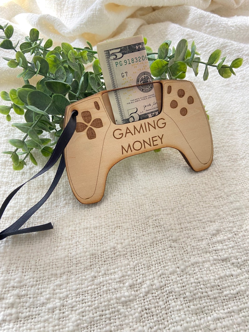 Laser Engraved Gaming Money Holder | Gamer Cash Gift | Teen Tween Kids Christmas Birthday Gift | Stocking Stuffer | Teen boy gift image 8