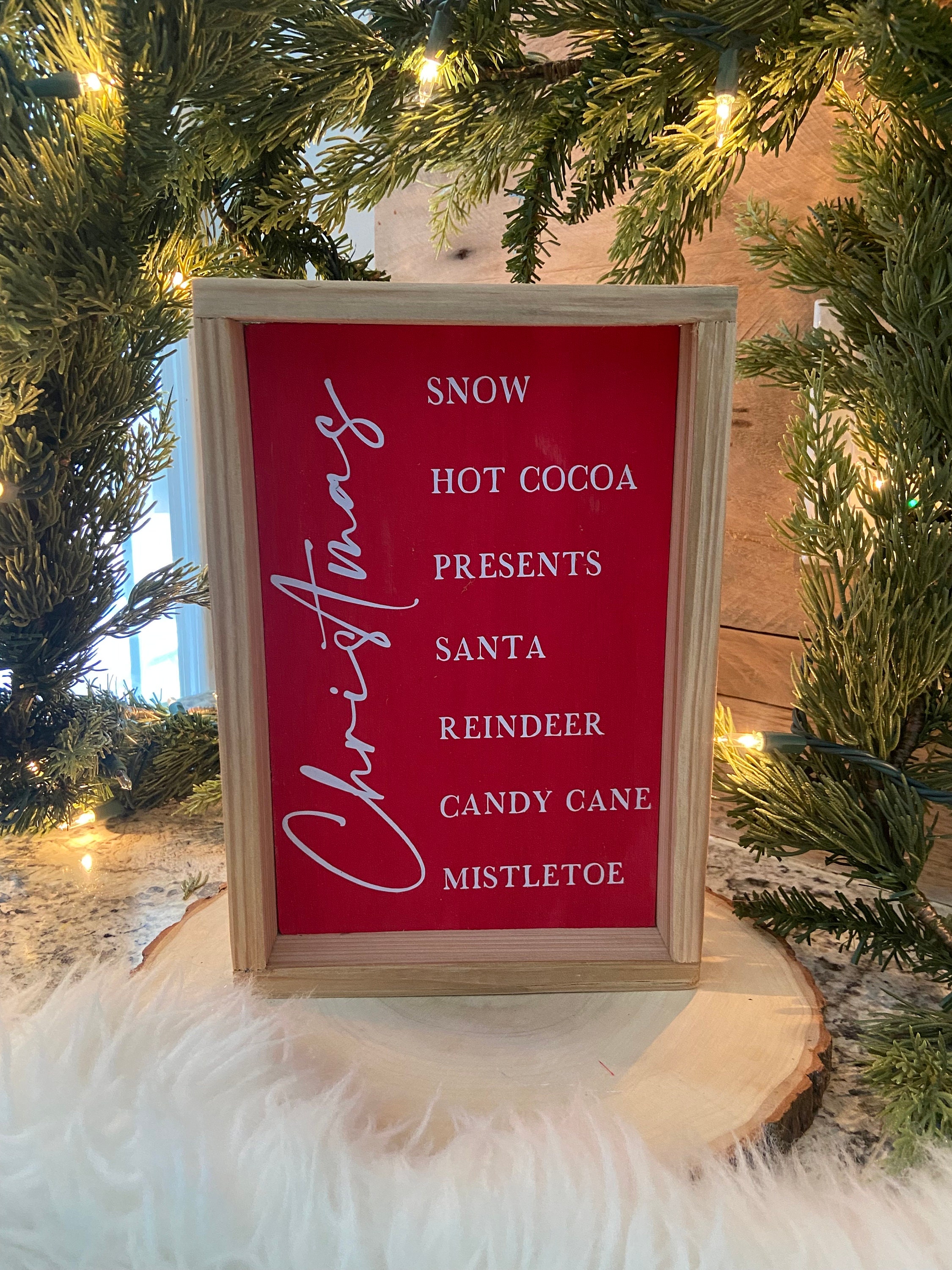 Handmade Christmas Sign: Red & White Holiday Favorites Decor - Etsy
