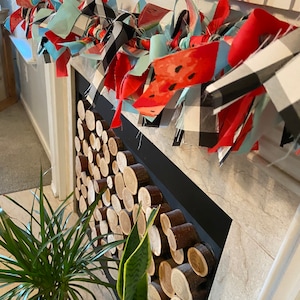 Watermelon Rag Garland | Watermelon Decor | Summer Decor | Summer Mantel Decor | One in a Melon | Birthday Decor | Baby Shower Decor