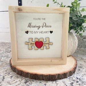 Personalized Valentine Puzzle Sign: Missing Piece Gift (6x6)