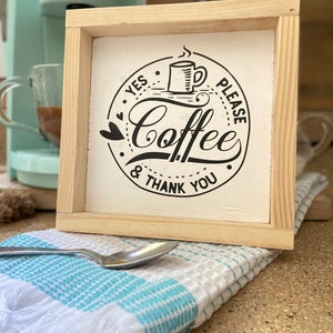 Hand Painted Coffee Bar Sign: 6x6 Framed Decor