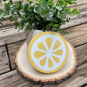 Wood lemon slice | Lemon Tiered Tray Decor | Wooden Lemon Slice | Lemon Decor | Wooden Lemon | Summer Decor
