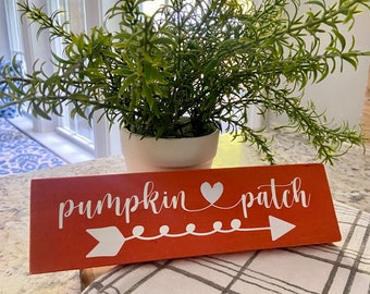 Pumpkin Patch Sign: Reclaimed Wood Fall Tiered Tray Decor