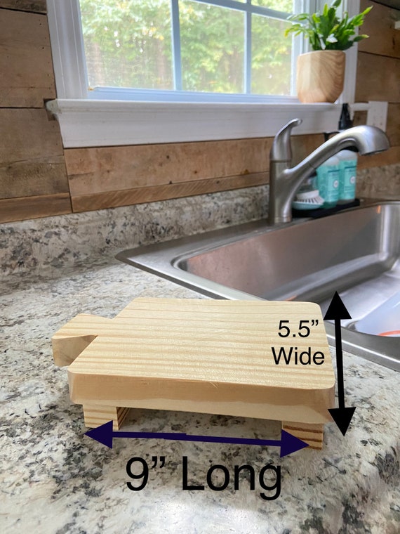 Kitchen Decor, Farmhouse Riser Sink Tray With Legs for Dish Soap
