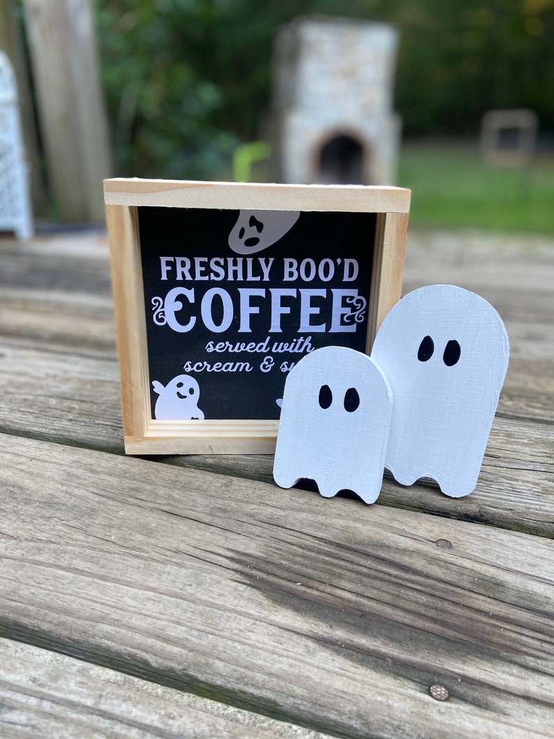 Halloween Coffee Bar Sign: Freshly Boo'd Coffee, Spooky Decor - Etsy