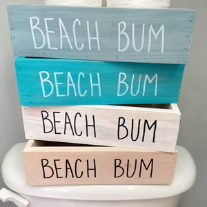 Toilet Paper Holder | Beach Bum Toilet Paper Box | Toilet Paper Storage Box | Farmhouse Bathroom Decor | Coastal Bathroom Decor
