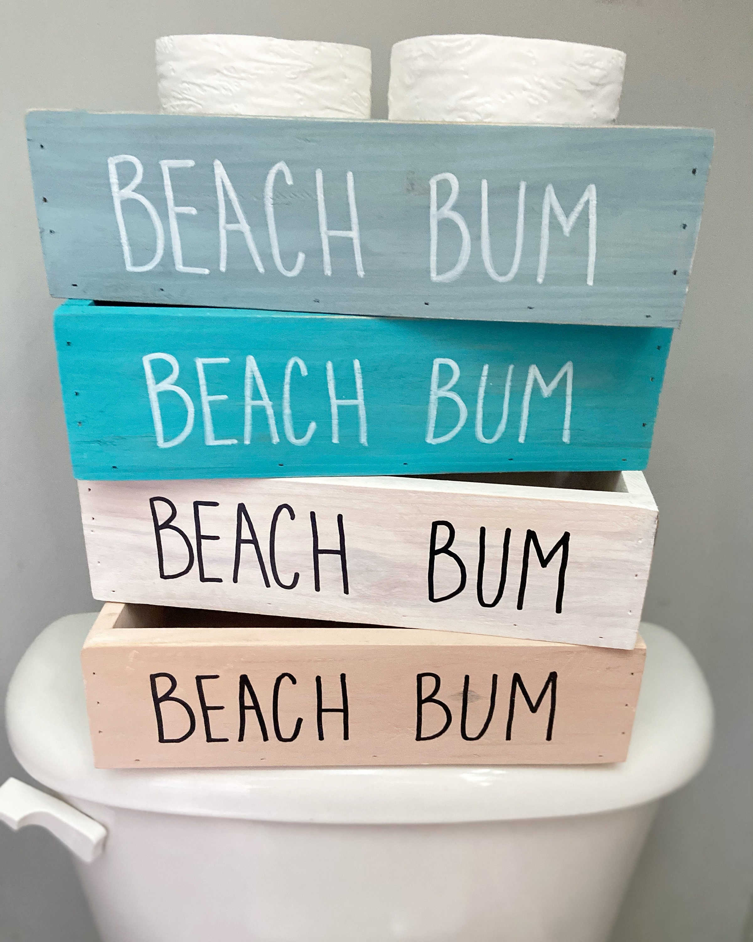 Beach Bum Toilet Paper Holder, Coastal Bathroom Decor, Beach House Bathroom, Nautical Toilet Paper Holder, Wooden Bathroom Decor, Funny Bath