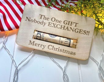 Christmas Money Holder | Funny Cash Money Gift Idea | Laser engraved  | Gift for teens kids adults Stocking Stuffer