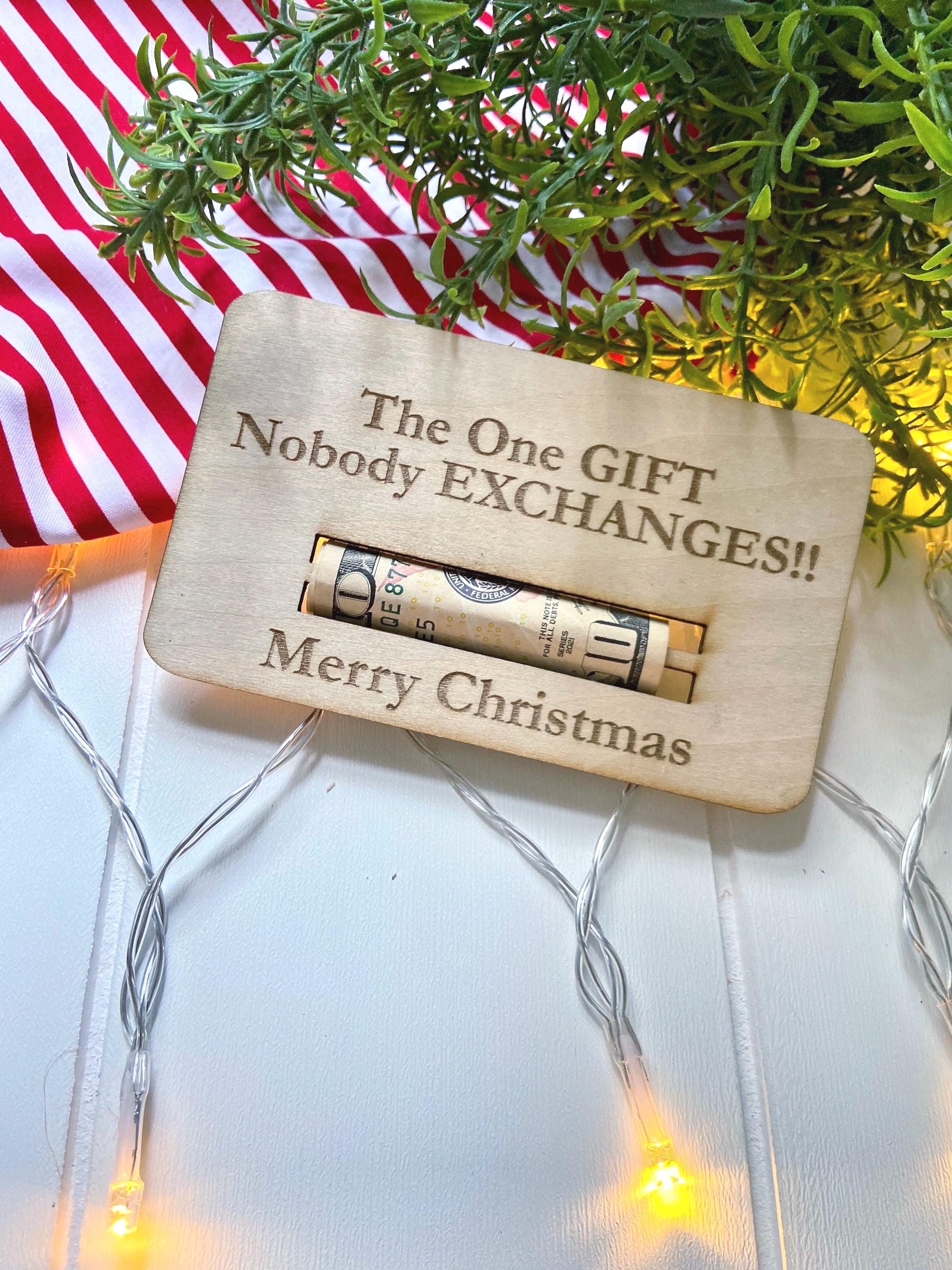 Laser Engraved Wooden Christmas Money Holder