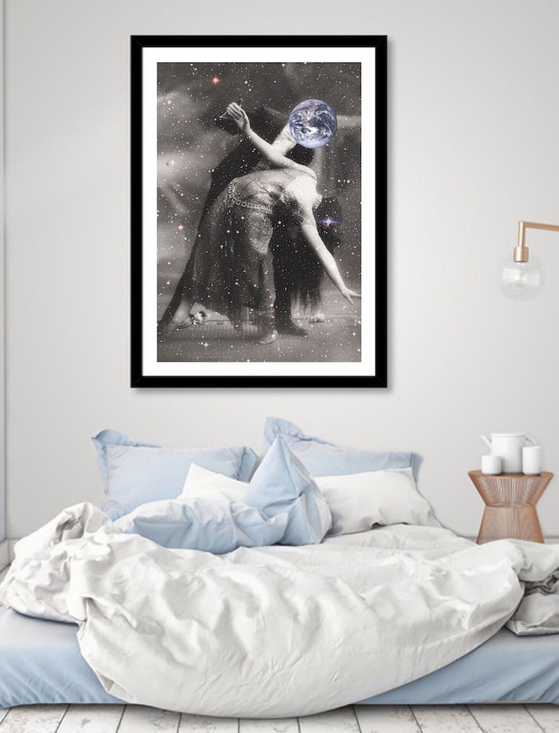 Couple art romantic wall art surreal collage art mixed Etsy